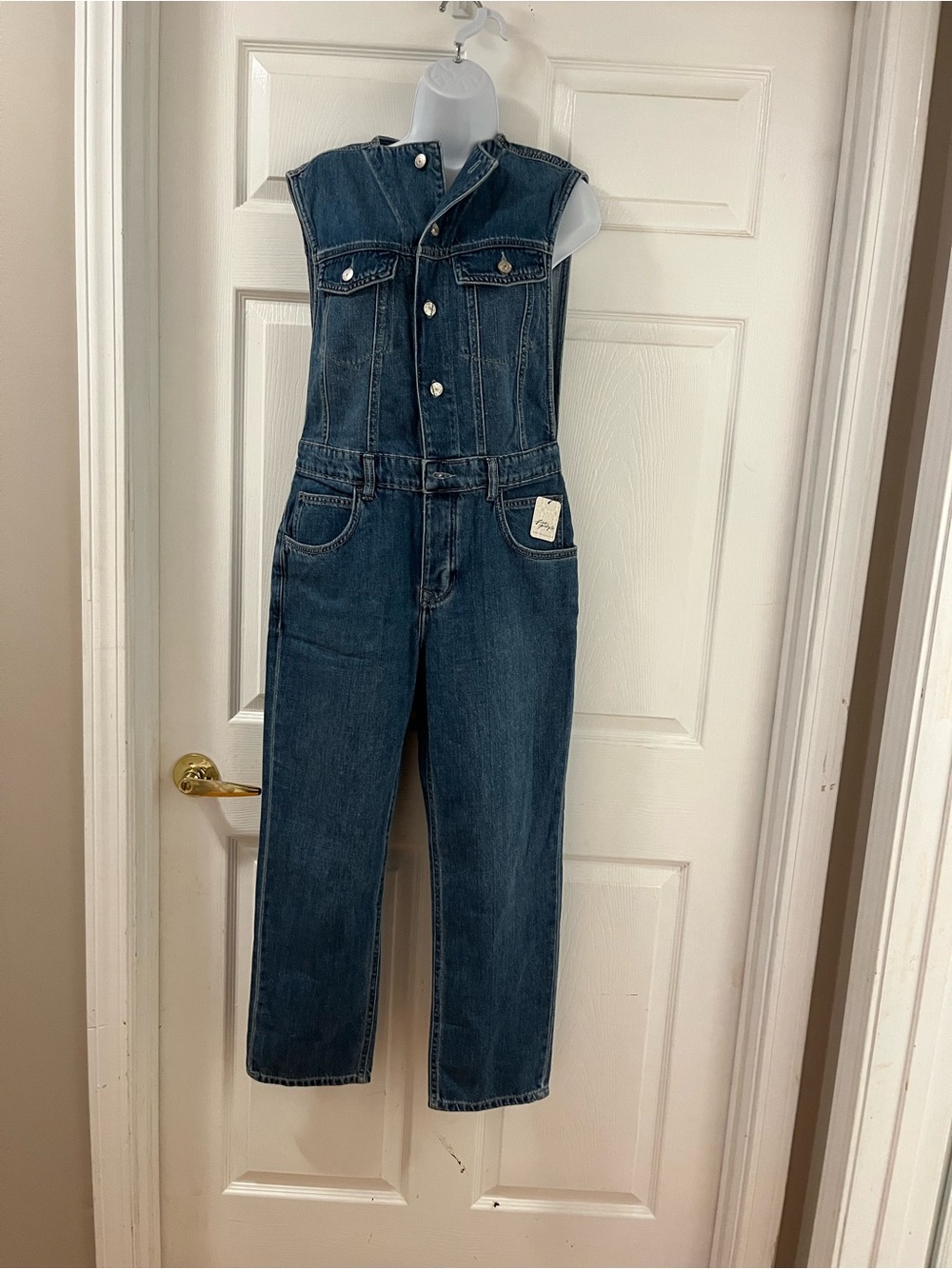 Free People Dark Blue Denim Overalls Sz 28